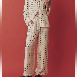 Anthropologie Maude Club Ziggy Polka Dot 100% Silk Pants